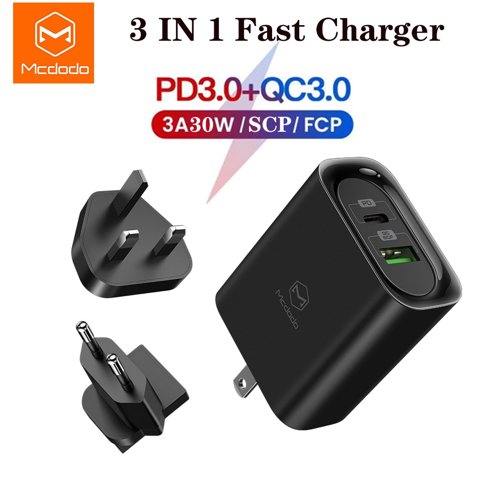 MCDODO 30W USB C PD Fast Charger multi-function Adapter