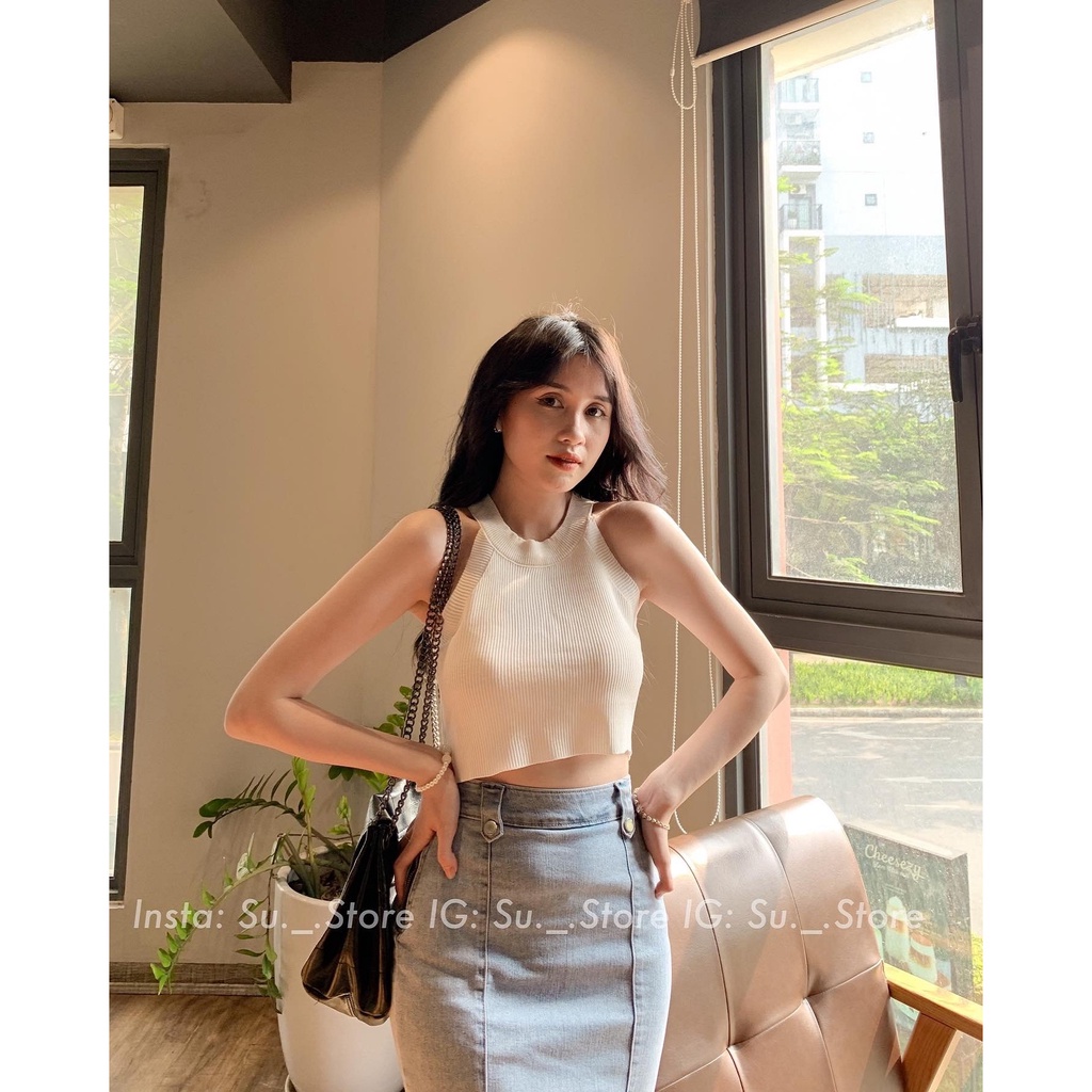 Áo croptop sát vai len tăm A2273 SUSTORE