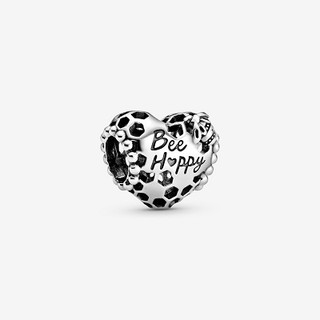 Bee Mine & Bee Happy Honeycomb Heart Charm