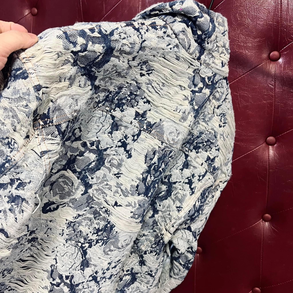 Áo khoác jeans, jacket, áo khoác bò LV hoạ tiết mono nam likeauth bản đẹp nhất - Venn Luxury