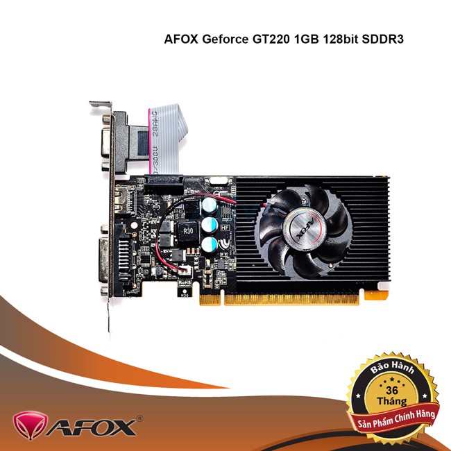 [Mã ELMS05 giảm 5% đơn 300k]VGA AFOX GT220 (1GB / 128bit / DDR3)-VGA Full Box new Bảo hành 36 tháng