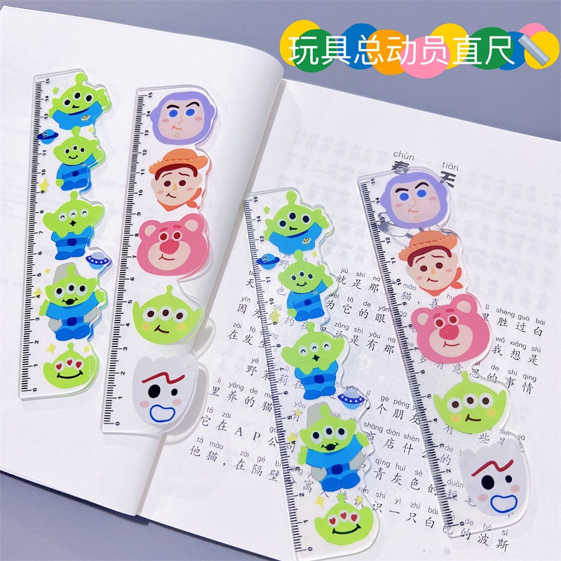 Thước đo bằng acrylic họa tiết nhân vật trong phim hoạt hình Toy Story dễ thương cho học sinh