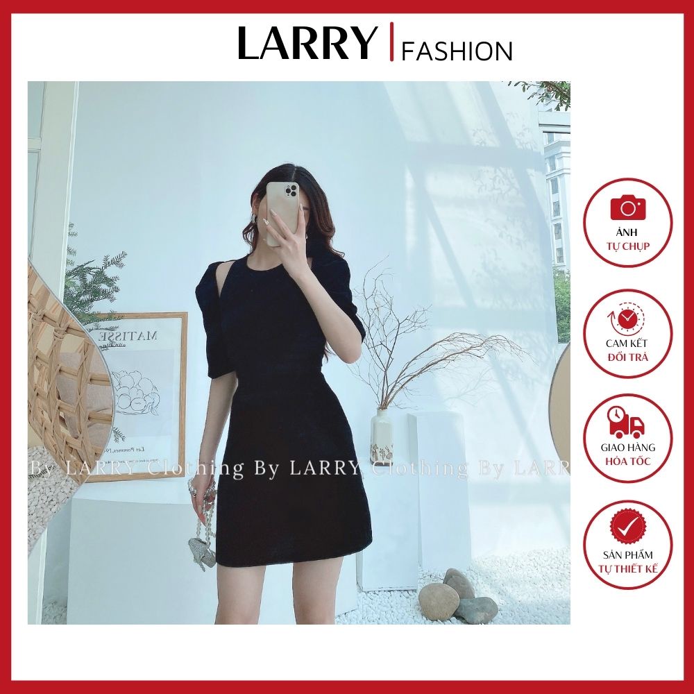 Váy Nhung Cao Cấp V422 Thiết Kế Váy Chữ A Tay Ngắn