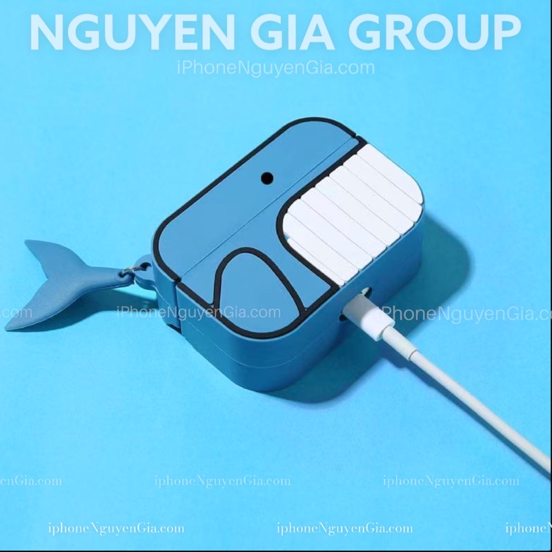 Ốp airpods cá voi xanh, cá Nemo chống shock, sạc ko dây tại Nguyễn gia group cao Đạt Quận 5