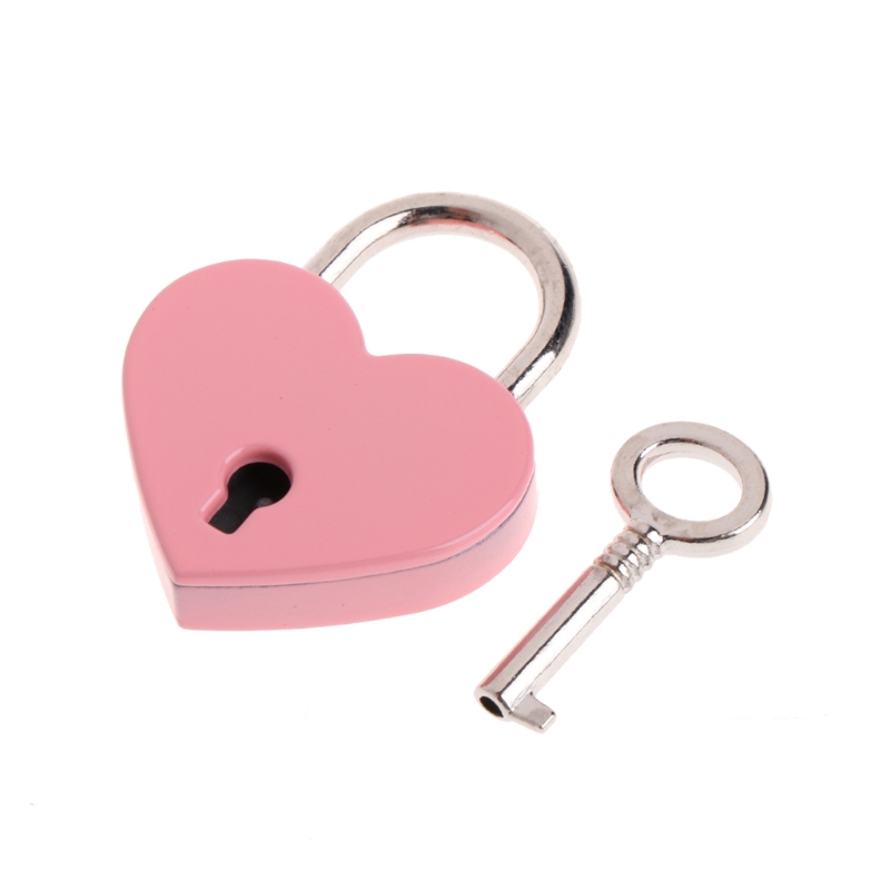 ❀INN  Heart Shape Vintage Old Antique Style Mini Archaize Padlocks Key Lock With key