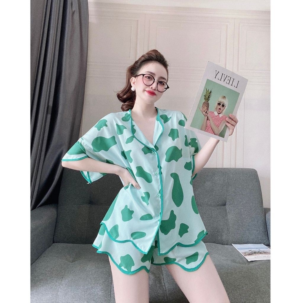 Đồ ngủ bò sữa, Đồ ngủ sexy lụa Satin cao cấp mềm mại xinh xắn Bigsize 75Kg | BigBuy360 - bigbuy360.vn