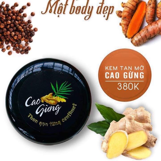 kem tan mỡ Cao Gừng