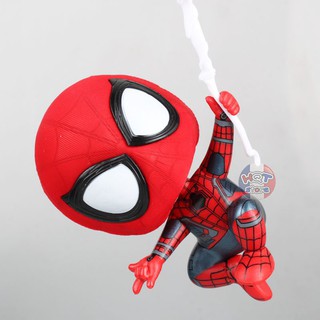 Mô hình Spider Man Chibi đu tơ nhện đầu lắc lư