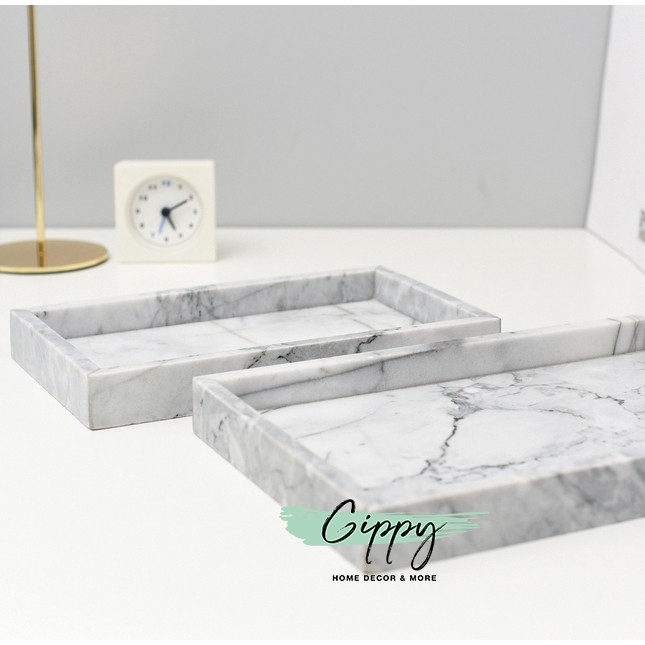 Khay đá vân marble, khay đá tròn, vuông - Phụ kiện trang trí - Gippy Decor