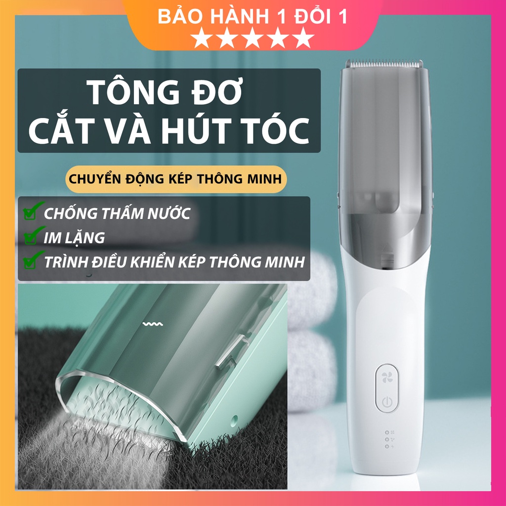Tông Đơ Cắt Tóc và Hút Tóc Rụng Cho Bé, Hoạt Động Êm Ái, Chuyển Động Kép Công Suất Lớn Giúp Cắt Và Hút