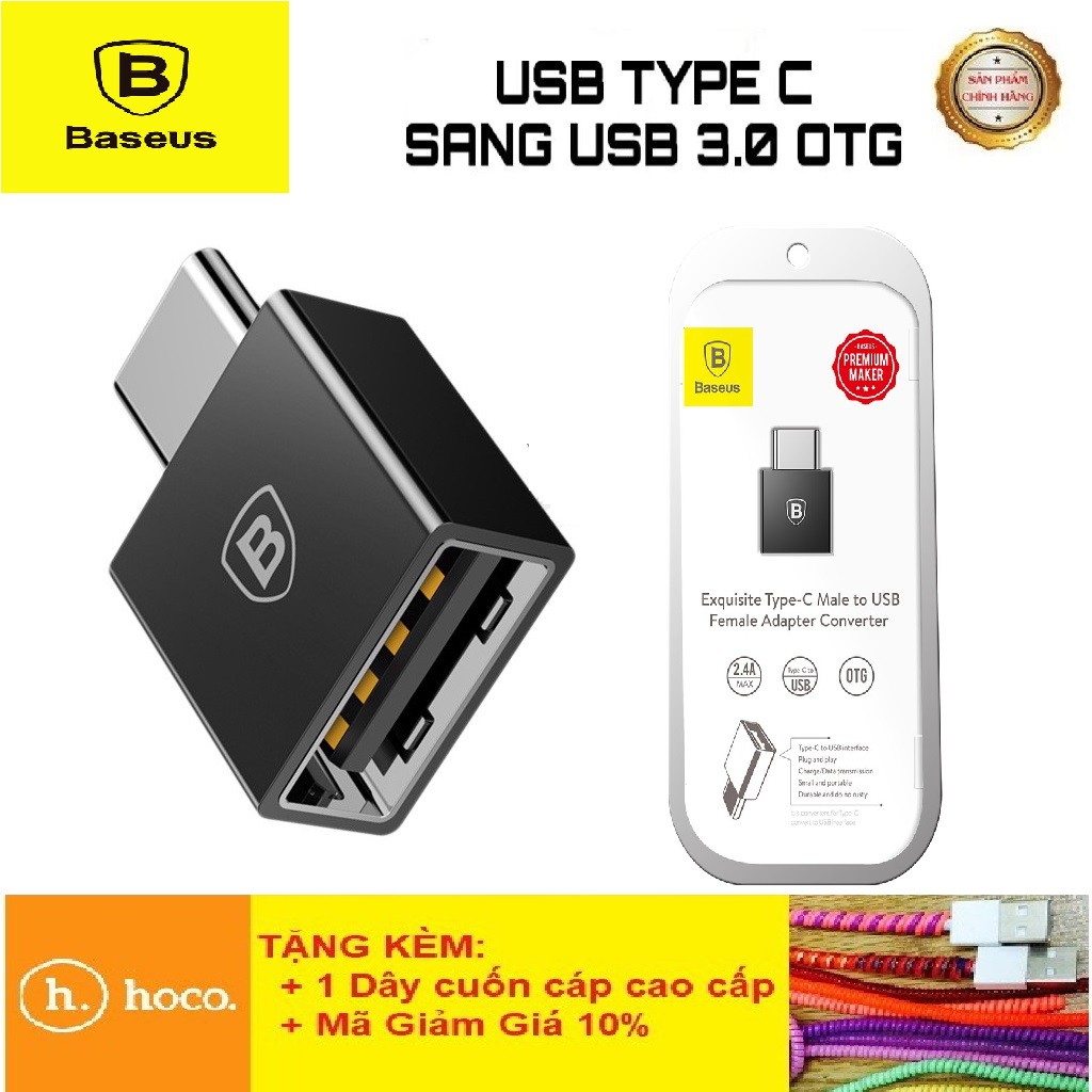 Đầu Cáp Chuyển OTG USB Type-C Sang USB Baseus LV106 Cao Cấp - Hàng Chính Hãng