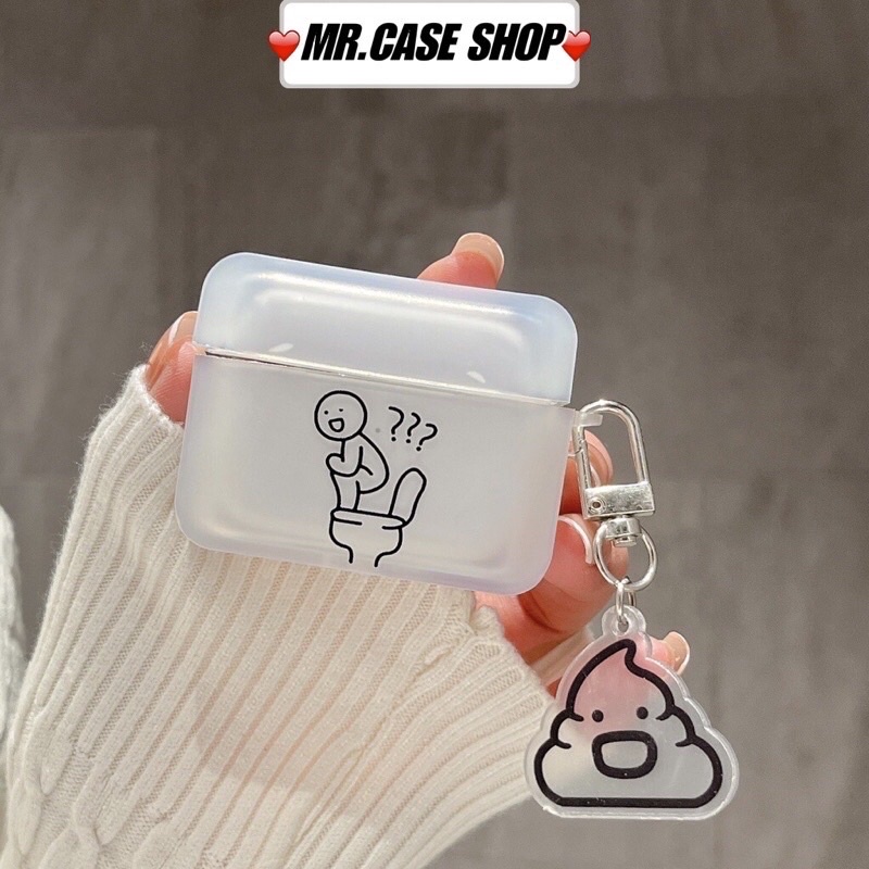 [ Có airpod 3 ] Vỏ bọc tai nghe airpod 1/2/3/pro kiểu dáng vuông lạ mắt hoạ tiết cục shit kèm móc khoá - Mr.Case