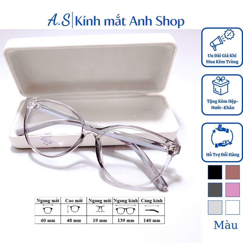 Kính mắt mèo hot trend chất liệu nhựa dẻo gọng dày dặn thời trang 8265