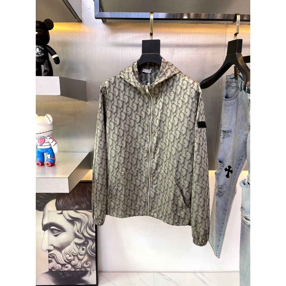 Áo khoác nam 𝘿𝙞𝙤𝙧 CD cao cấp dài tay có mũ hiện đại, thời trang