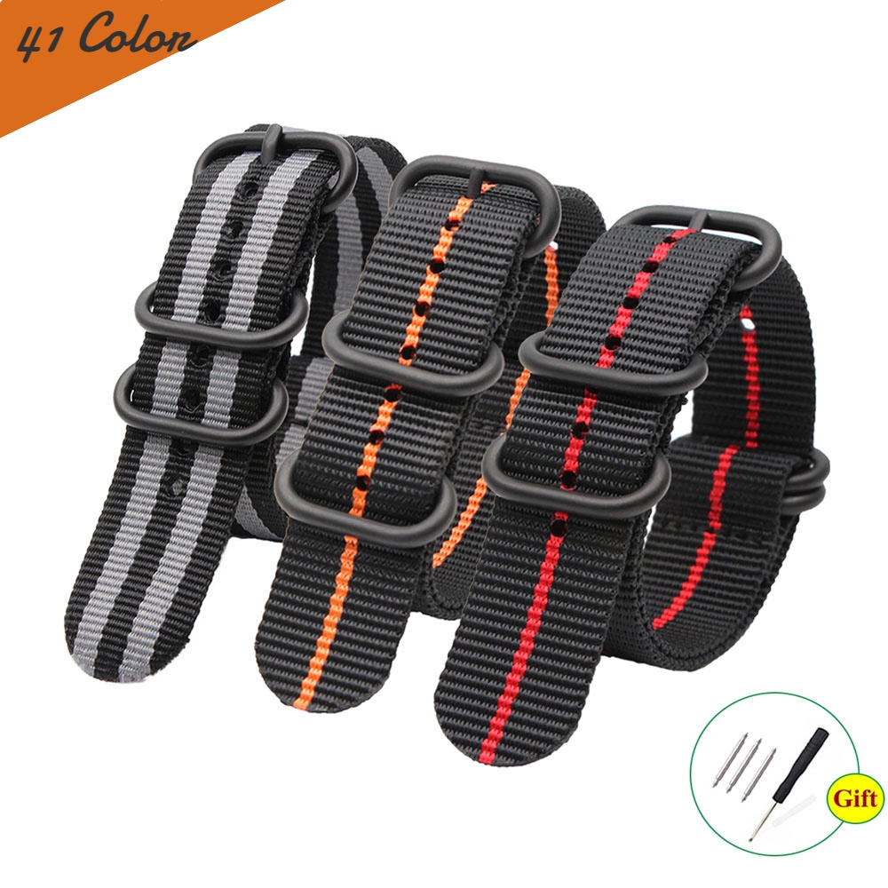 Dây Thắt Lưng Nylon Khóa Tròn 20mm Thay Thế Cho Đồng Hồ Seiko
