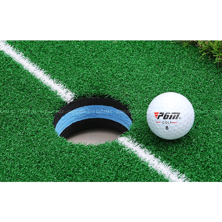 Thảm Tập Putt Golf Vạch Trắng Kích Thước 0.5x3m/ 0.75x3m/ 2 lỗ Golf/ Tặng Kèm 3 Bóng Golf Cũ