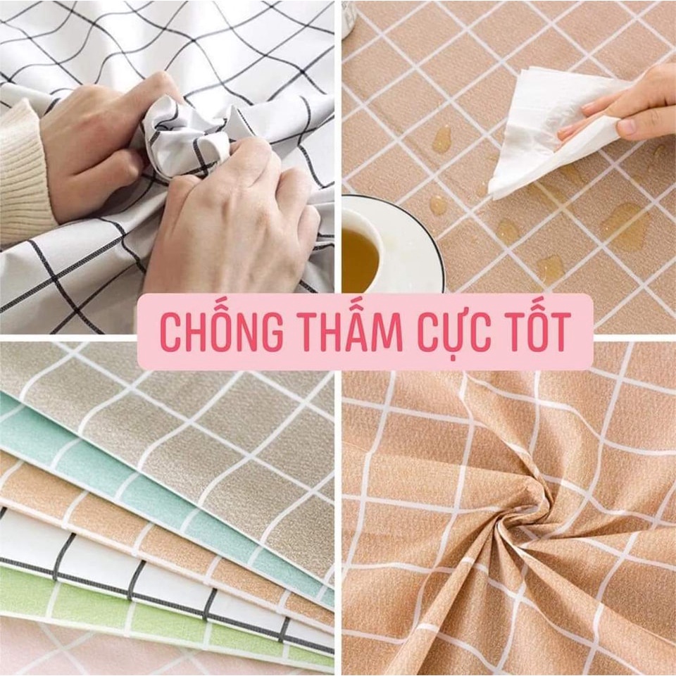 Khăn trải bàn caro chất liệu PVC không thấm nước - Mẫu caro