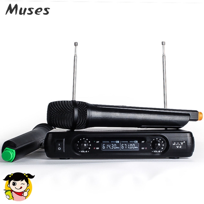 Muse07 Professional Karaoke Wireless Microphone Mixer Audio Radio Kits Handheld LCD Microphone