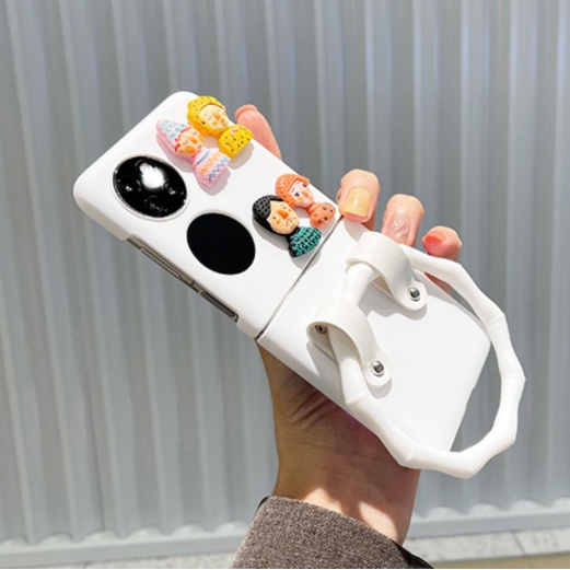 Youpin sweater for boys and girls suitable for Huawei P50 pocket mobile phone case P50 treasure box folding screen portable ring hanging rope new cartoon protective cover for couples advanced customization P50 pocket cute girl