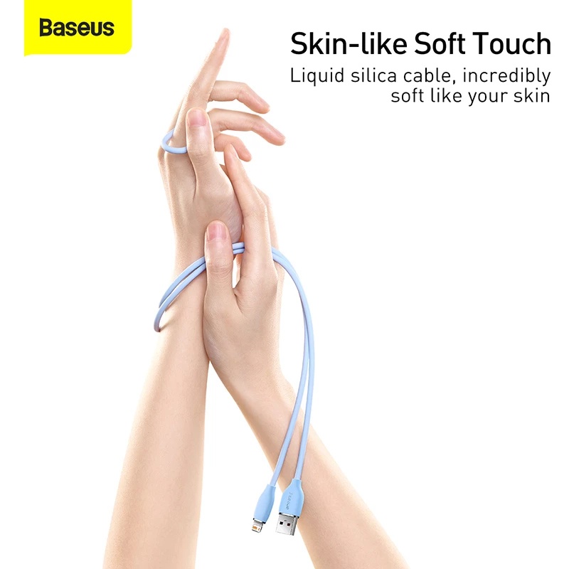 Dây cáp USB sạc nhanh Baseus bằng silica gel dẻo chuyên nghiệp dành cho i13 12 11 ProMax 2.4A