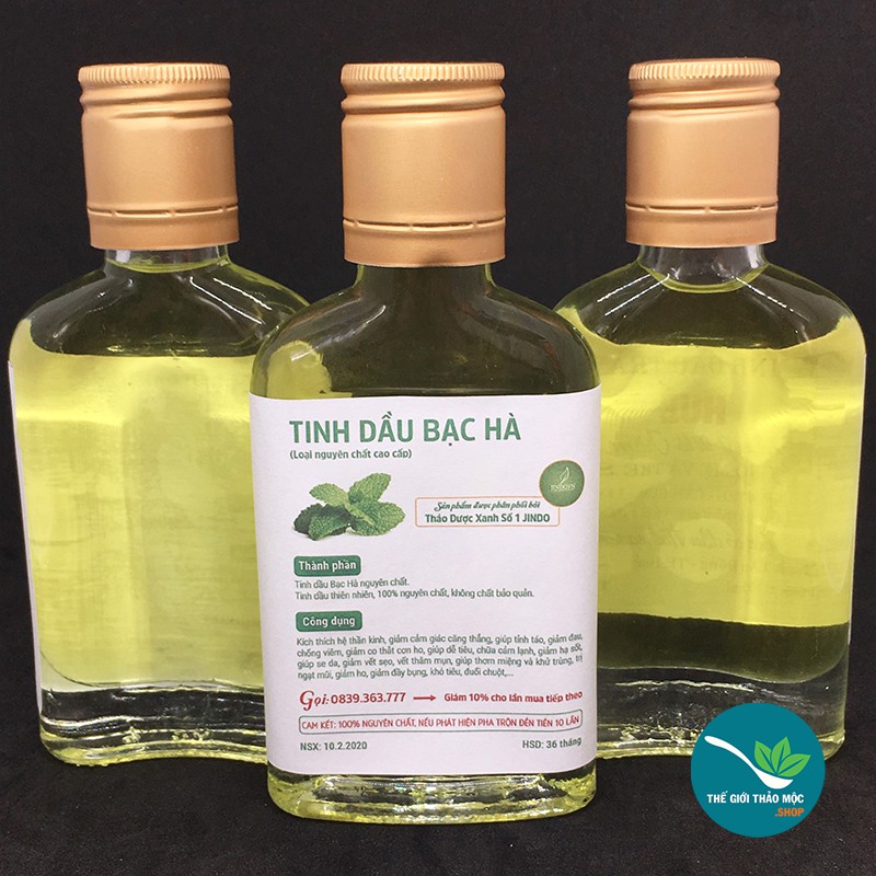 100ml Tinh dầu bạc hà nguyên chất JINDO loại cao cấp (100ml) - TD228