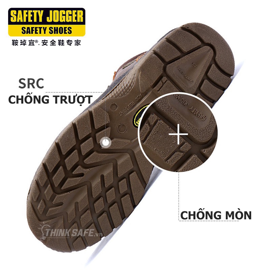 Giày bảo hộ Jogger Dakar S3-SRC da ngựa siêu bền chống thấm nước, đạt chuẩn Châu Âu (nâu) - Thinksafe