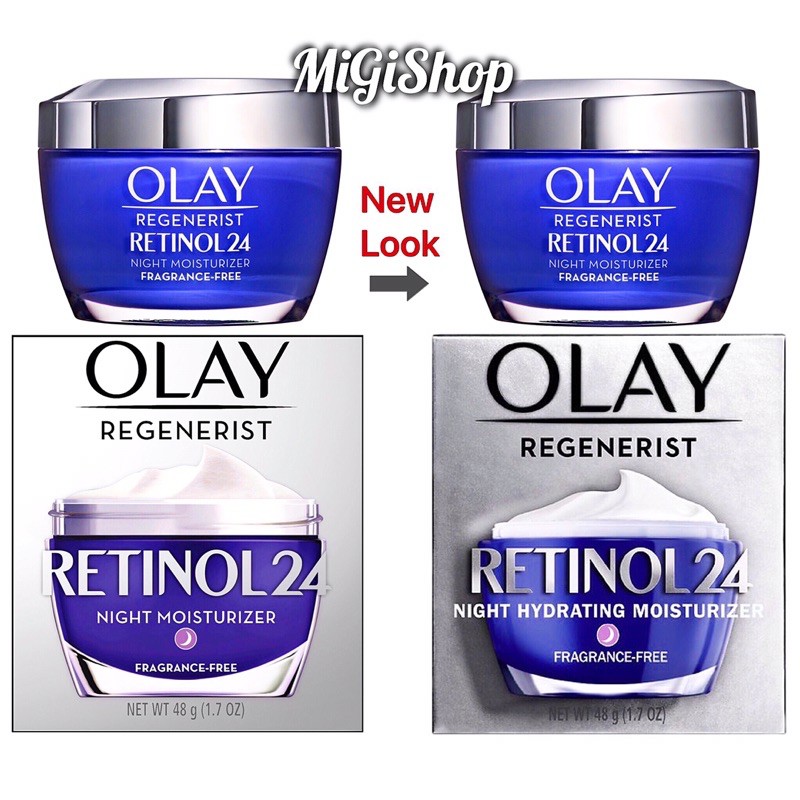 [Hàng Mỹ] Kem Dưỡng Da Ban Đêm Olay Retinol 24 Night Hydrating Moisturizer Fragrance Free 48g