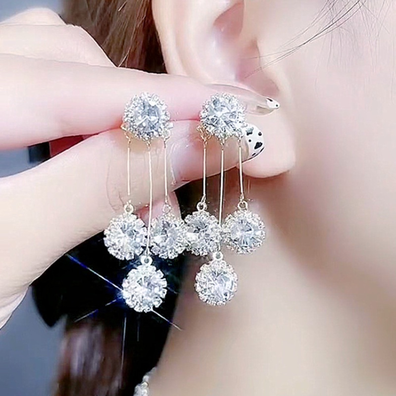 Bông Tai Mạ Bạc 925 Hình Hoa Tua Rua Xinh Xắn Phong Cách Hàn Quốc