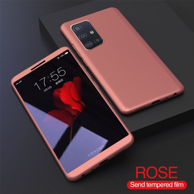 Ốp điện thoại cứng chống sốc + kính cường lực bảo vệ 360 độ cho Samsung Galaxy J6+ J6 J5 J4+ J4 J8 2018 J7 J5 Pro