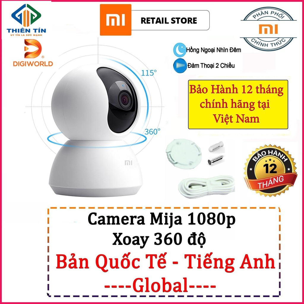 [BẢN QUỐC TẾ] Camera Xiaomi Mija Xoay 360 độ Ip 1080p góc 115 - DIGIWORD phân phối -(Nguyên seal - Không Có Củ sạc) | BigBuy360 - bigbuy360.vn