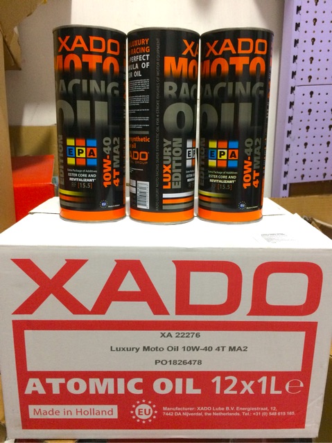 Combo Nhớt Xado Luxury Moto Racing Oil 10W-40 + Lọc Nhớt Suzuki Yamaha Chính Hãng