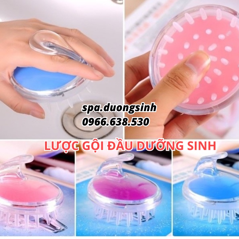 Lược Massage Đầu, Lược Silicon Gội Đầu Spa Dưỡng Sinh