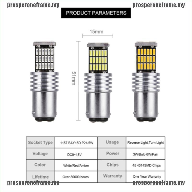 Đèn Led Phanh Đuôi Xe Canbus P21W / 5w Bay15D 45 Led Smd 4014 1157