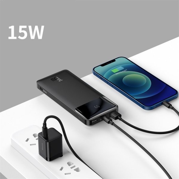 Sạc Dự Phòng Baseus 10000Mah, Hỗ Trợ Sạc Nhanh 15W. Tốc Độ Sạc Rất Nhanh, Thiết Kế Cực Đẹp. Bảo Hành 12 Tháng.