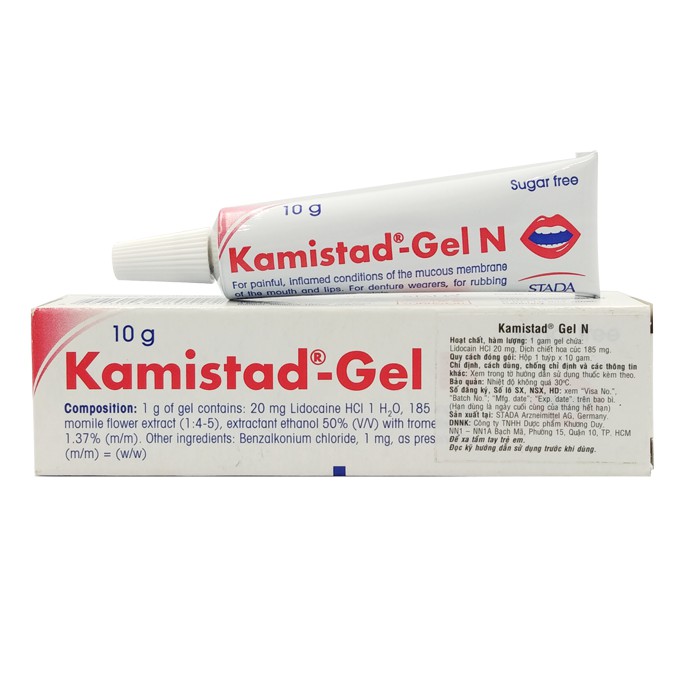 Gel bôi da nhiệt miệng - viêm nướu Kamistad Gel N 10g - Stada - Date 2022/08