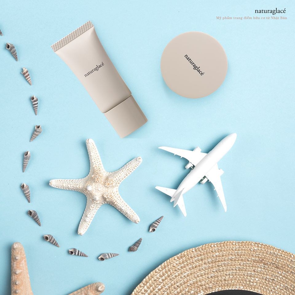 Bộ mỹ phẩm hữu cơ Kem nền dưỡng da & Phấn phủ chống nắng naturaglacé mini size | BigBuy360 - bigbuy360.vn
