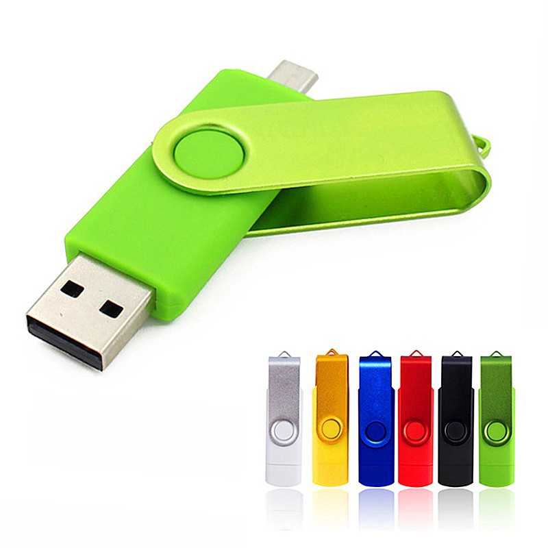 Usb Otg 2 Trong 1 Có Thể Xoay 360 Độ Cho Điện Thoại Android