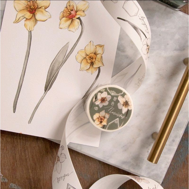 Krisna.room ♡ Hãng Loisdesign- Cuộn băng dán hoa Daffodil (1 chu kì 90cm)