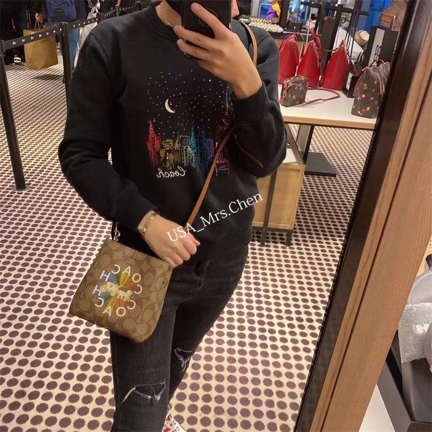 Ba lô đeo chéo COACH F7266 túi xô mini