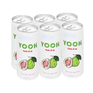 Combo 6 Lon Nước Ổi Ép Yooh 240Ml