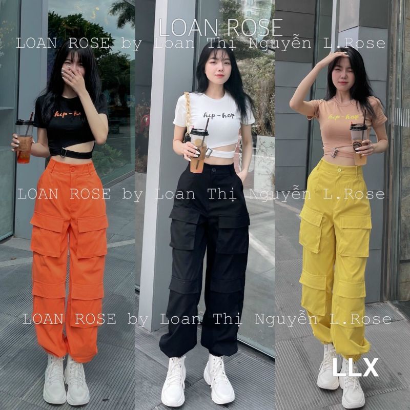 Bộ quần bom túi áo crop top