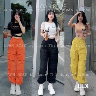 Bộ quần bom túi áo crop top