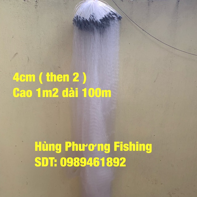 Lưới đánh bắt cá 4p cao 1m2 dài 107m