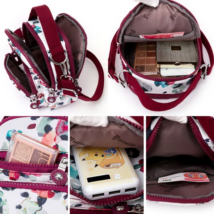 Túi Đeo Chéo Bằng Vải Nylon Siêu Nhẹ Nhiều Lớp Phong Cách Hàn Quốc Thời Trang Mới Cho Nữ