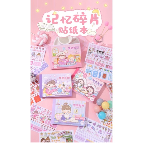 🌸Sticker 50 tờ nhãn dán trang trí chủ đề cuộc sống thường ngày hoạ tiết dễ thương🌸
