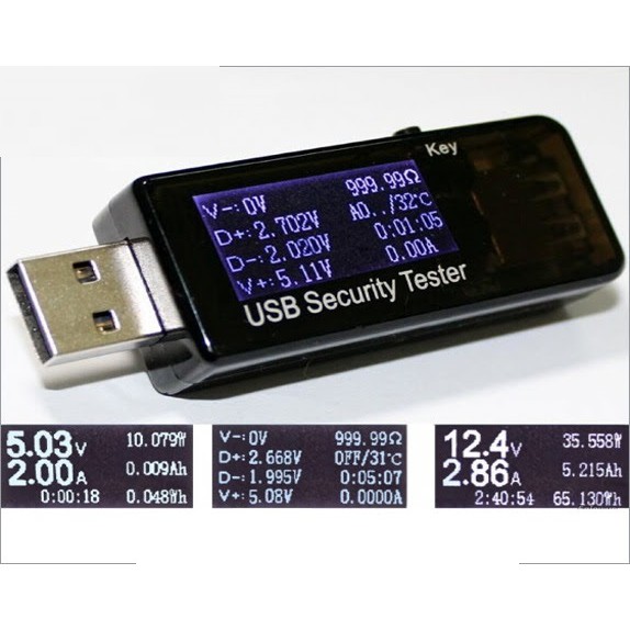 USB Tester đo dung lượng pin sạc , đo dòng điện Keweisi KWS-MX16 - 7F14