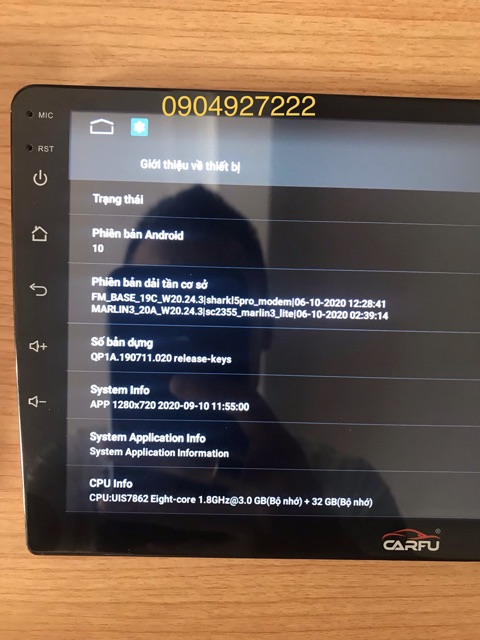 Màn hình android Carfu Ram 3GB - Rom 32GB - chíp 8 nhân kích thước 9 inch - 10 inch