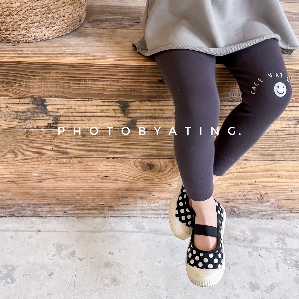 MNGRL Quần Legging Dài Cotton Co Giãn Thoải Mái In Họa Tiết Mặt Cười Thời Trang Mùa Thu Đáng Yêu Dành Cho Bé Gái
