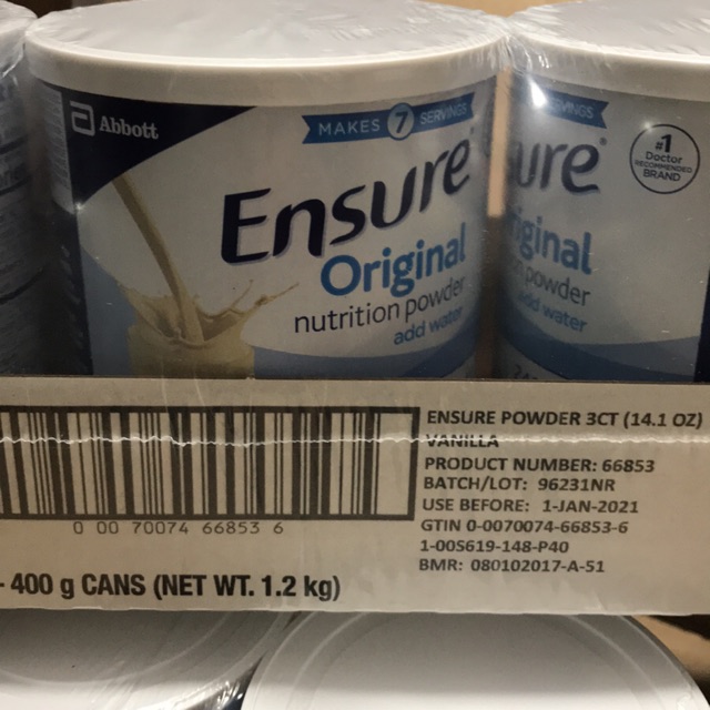Sữa Ensure Original Nutrition 400gr của Mỹ (hộp thiếc)