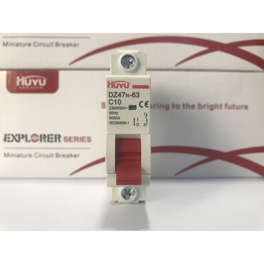 Cầu dao Huyu dz47n-63 MCB 1P 6A, 10A, 16A, 25A, 32A, 40A, 50A, 63A, dòng cắt 6kA,